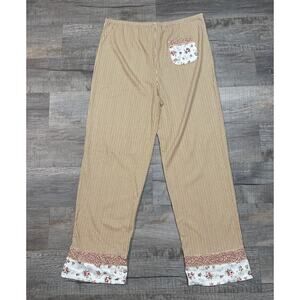 Aria Pull On Patchwork Cottagecore PJ Pajama Pants Size Large Vintage Floral